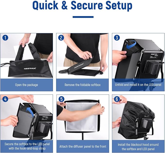 NEEWER 12.2"x11.4" Foldable Softbox Diffuser - Image 3
