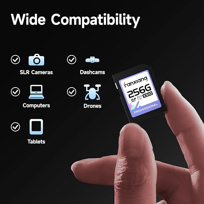 fanxiang 256GB SDXC Memory Card SD Card, Full-HD & 4K Video, - Image 4