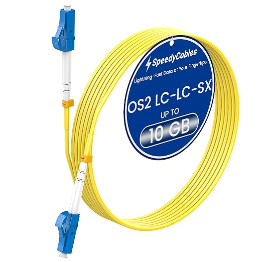 LC to LC Fiber Patch Cable 2m/7ft, OS2 1G/10Gb 9/125um SIMPLEX LC/UPC SMF by SpeedyCables