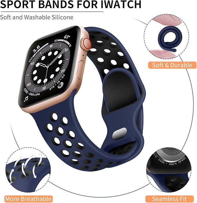Lerobo Bands Compatible with Apple Watch Band 40mm SE 3 41mm 38mm 42mm Series - Image 2