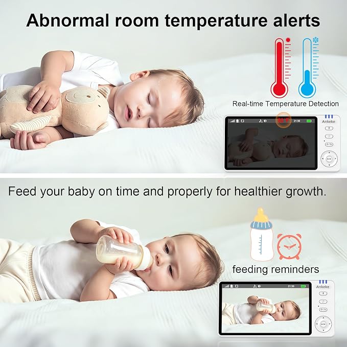 Baby Monitor with Camera and Audio, No WiFi Baby Monitor with 5" IPS LCD Screen - Image 8