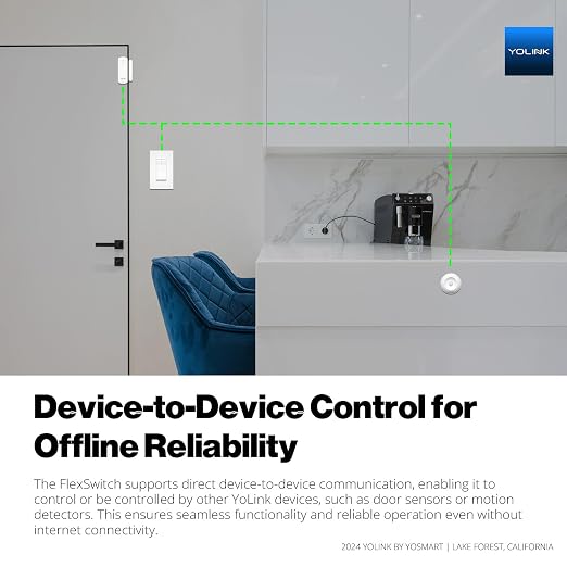 YoLink FlexSwitch, Single Pole Switch, Long-Lasting Battery Powered Smart Light - Image 7
