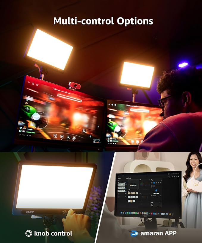 amaran Verge Bi-Color Edge-lit Rectangular Panel, 26W Soft LED Video Light - Image 2