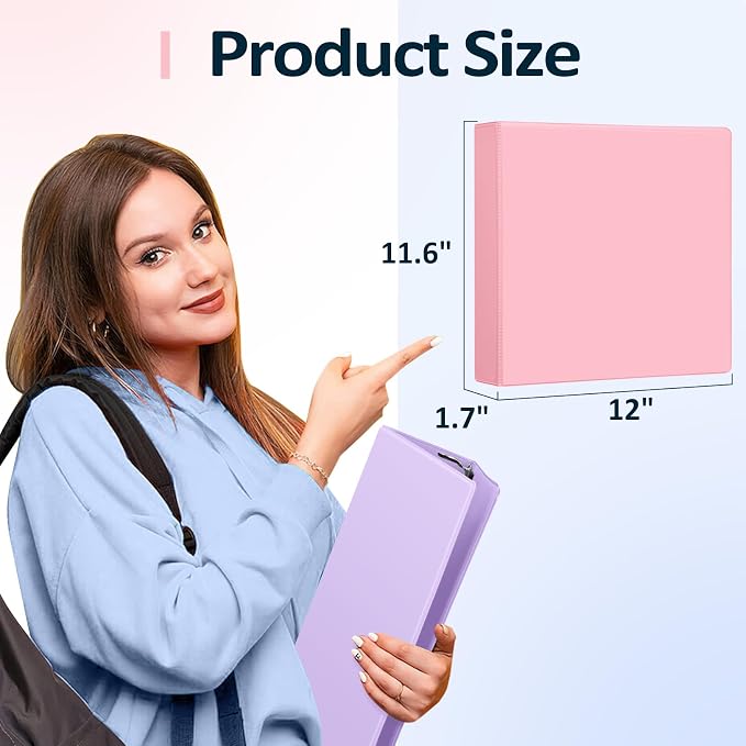 Sooez BinderX Extra Durable 4 Pack 1 Inch 3 Ring Binder, D-Ring Large Binder - Image 5