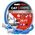 CAT 6 Ethernet Cable 25 FT, Indoor High-Speed 10Gbps Snagless Long CAT6 25 FT by AvesView