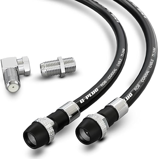 G-PLUG RG6 Coaxial Cable 50FT – Triple Shielded, Waterproof, 75 Ohm by G-PLUG