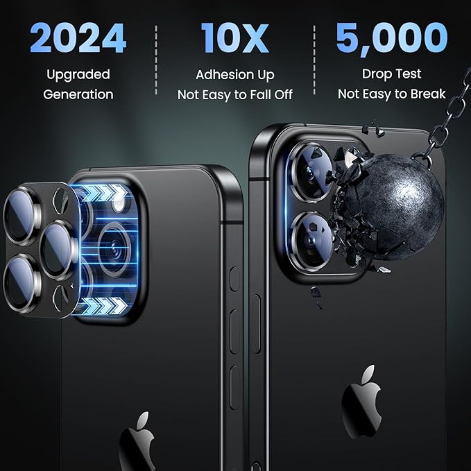 Uyiton Compatible with iPhone 16 Pro/iPhone 16 Pro Max Camera Lens Protector - Image 2