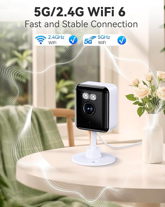Gianteye 2K Indoor Security Camera, Dual-Band 2.4/5GHz WiFi Pet & Baby Monitor - Image 3