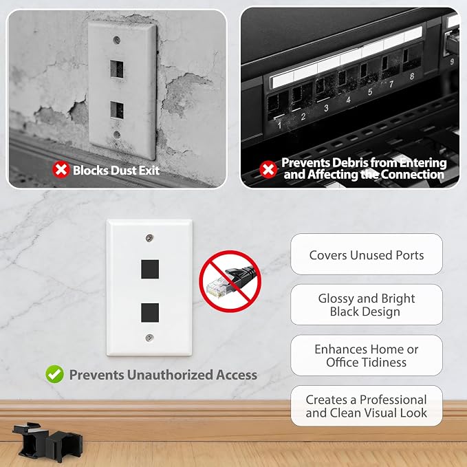 10-Pack Blank Keystone Jack Insert - Image 3