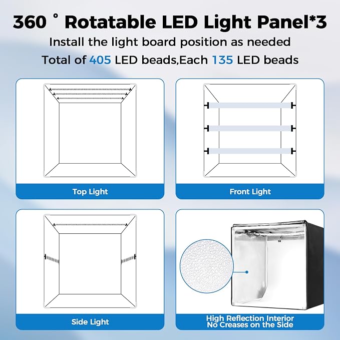 Photo Light Box, Portable 12/16/20/24/32 Photo Studio Light Box, Shooting Tent - Image 5