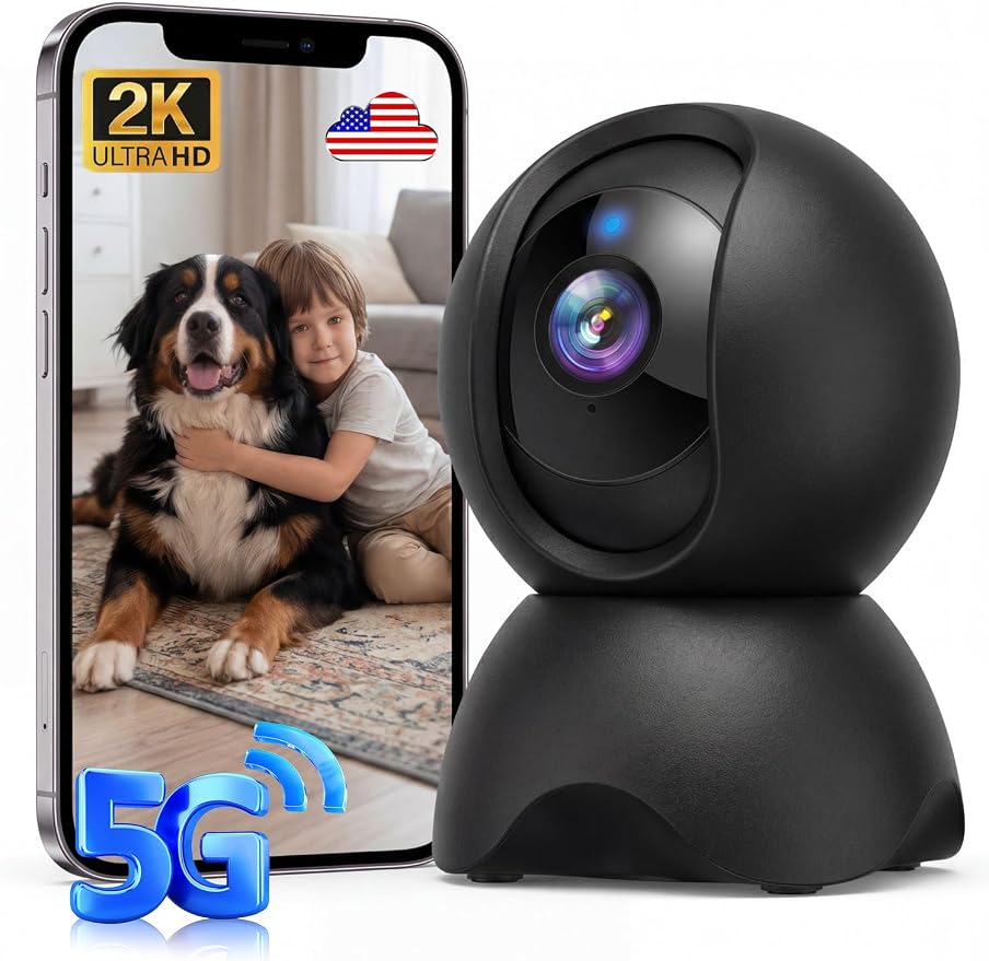 2K 5G Indoor Security Camera, No Subscription AI Baby Monitor by YYSY