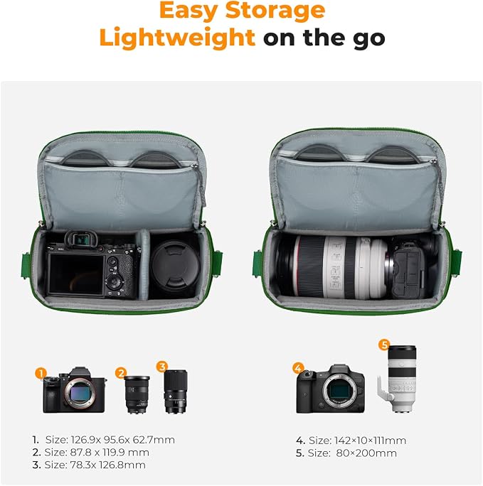 K&F CONCEPT Camera Sling Bag Small Crossbody Camera Case DSLR/SLR/Cute Compact - Image 3