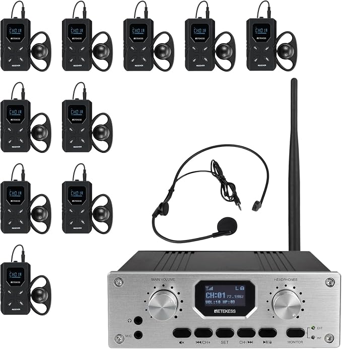 Retekess TT119 Assistive Listening System, Church Translation System, Mute by Retekess