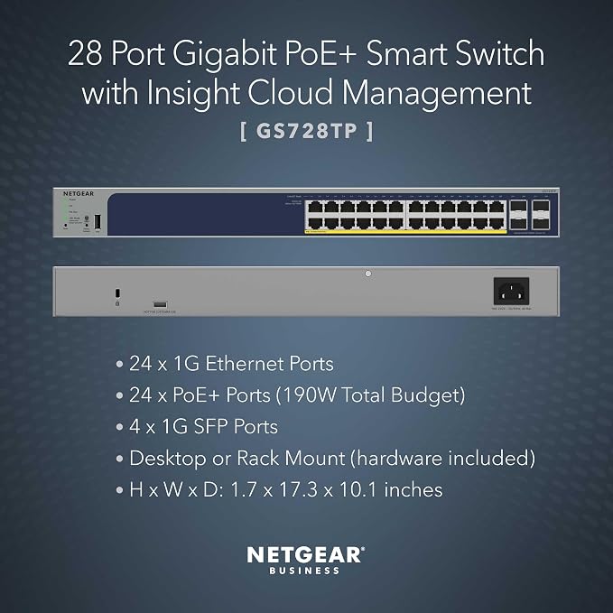 NETGEAR 28-Port PoE Gigabit Ethernet Smart Switch - Image 2