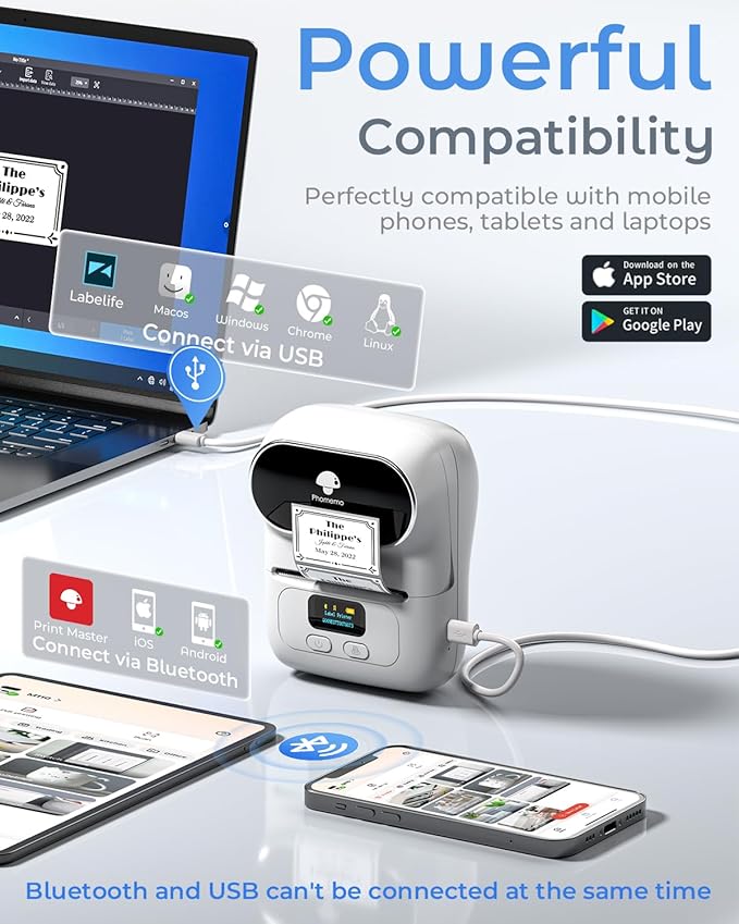 Phomemo Label Maker Machine- M110 Upgraded Bluetooth Label Printer - Image 5