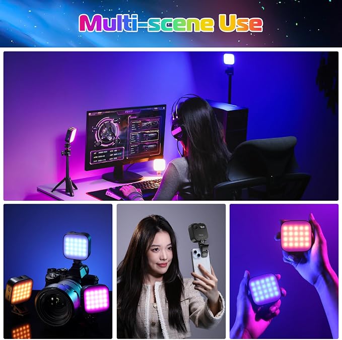 ULANZI U60 RGB Video Lights Black LED Camera Light 360° Full Color Portable - Image 7