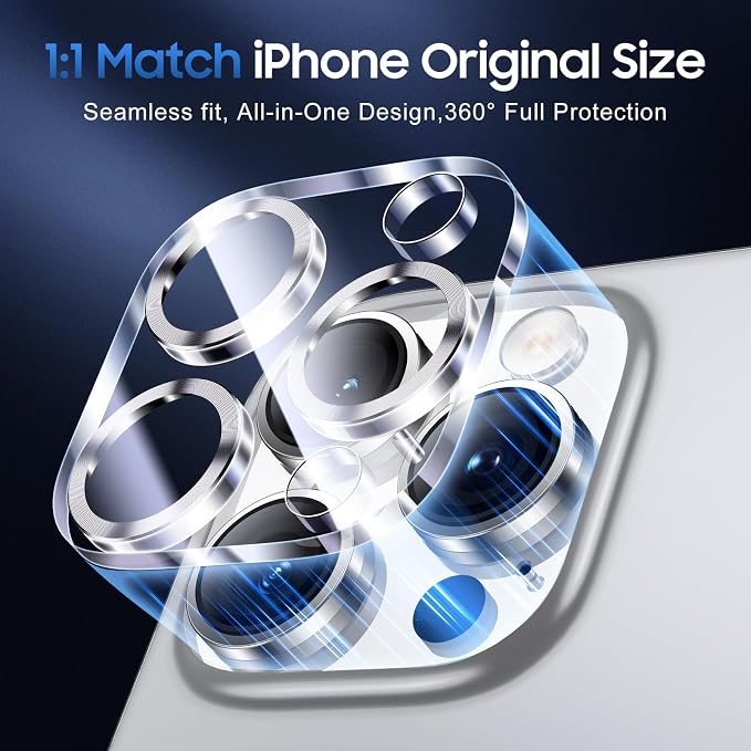 UniqueMe for 3 Pack iPhone 16 Pro/iPhone 16 Pro Max Camera Lens Protector - Image 5