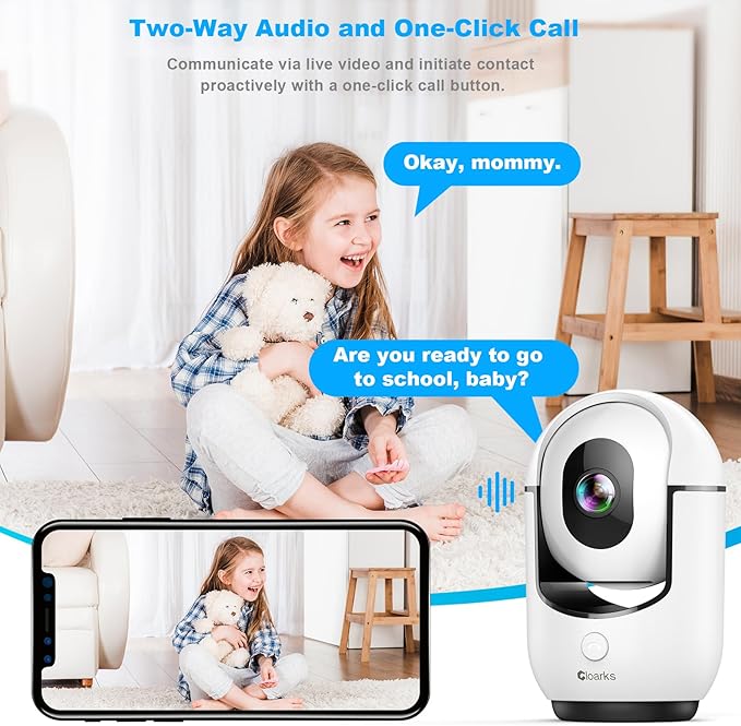 Cloarks 2K Pan/Tilt Security Camera, WiFi Indoor Cameras - Image 6