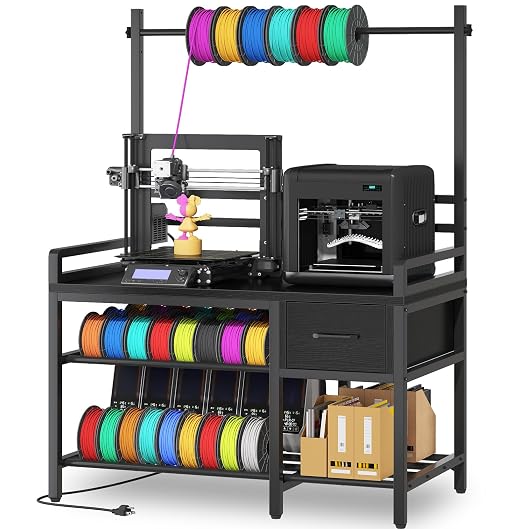3D Printer Stand with Filament Storage – Tall 66" Heavy Duty Metal 3D Printer by Anrigeail