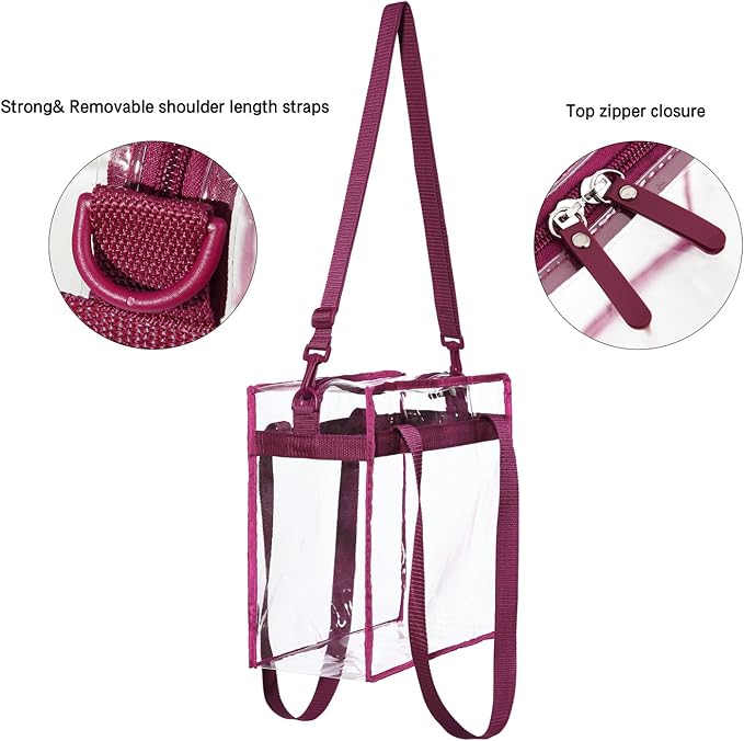 BAGAIL Clear Bags 12x6x12 Stadium Approved Clear Tote Bag - Image 2