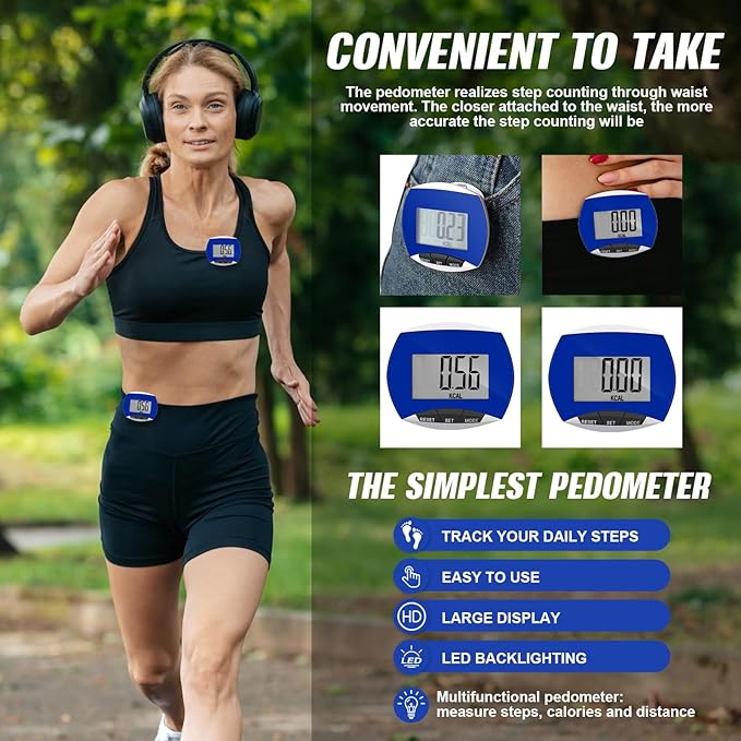 Weewooday Pedometer for Walking Steps and Miles Simple Pedometer Clip on - Image 6
