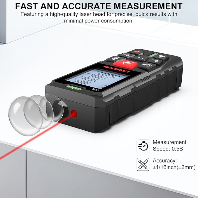 LT70 Laser Measure, 229ft/70m Laser Measurement Tool, - Image 4
