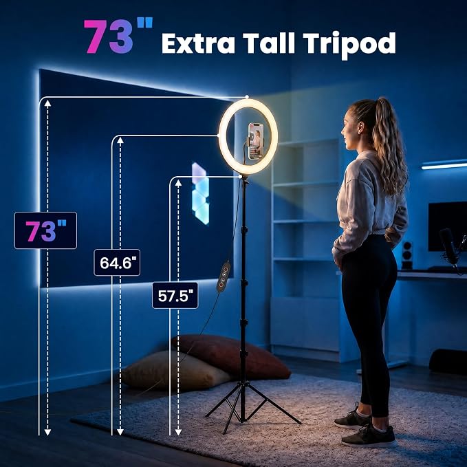PEYOU 12" Selfie Ring Light - Image 3
