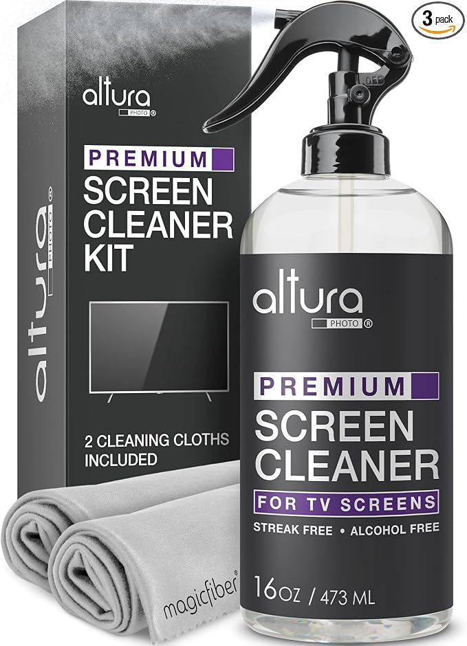 Screen Cleaner Spray & Wipe Kit Computer Screen Cleaner + 2 Microfiber Cleaning by AlturaPhoto