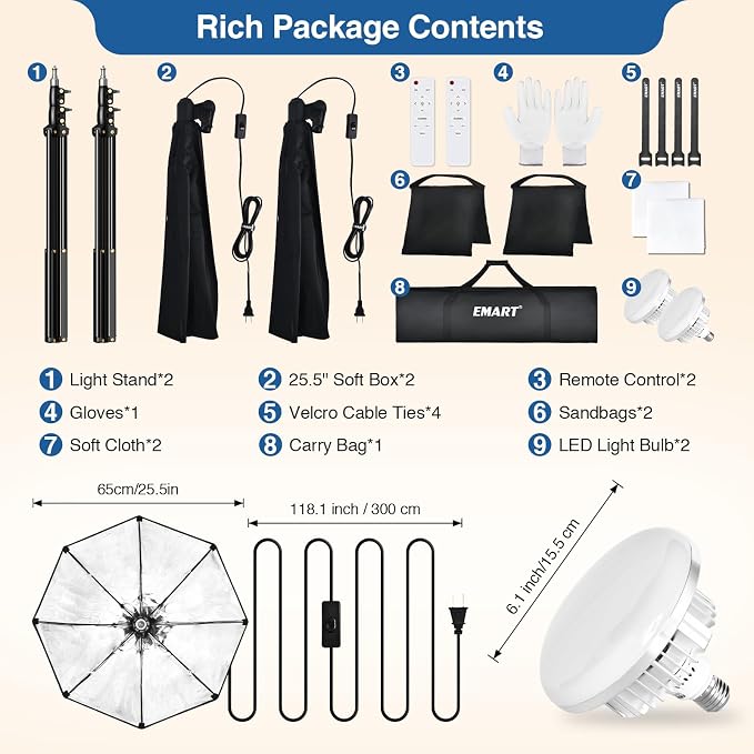 EMART Softbox Lighting Kit - Image 7