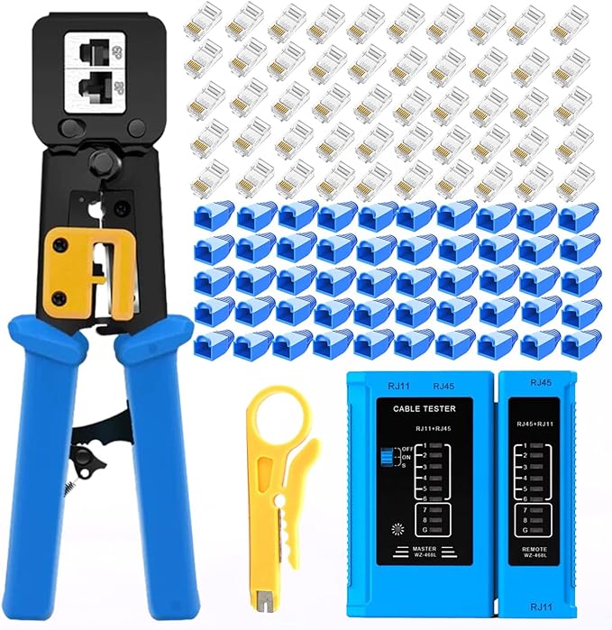 Gaobige rj45 Crimping Tool for Cat6 Cat5e Cat5, Sturdy Crimper for rj45 rj12/11 by GaobigeNetworkToolKit
