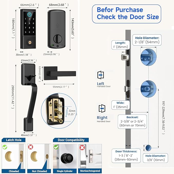 BEBASIA Heavy Duty Fingerprint Smart Door Lock - Image 5