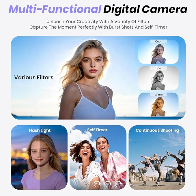 5K Digital Camera for Photography, 2026 Latest 80MP Autofocus WiFi Vlogging - Image 6
