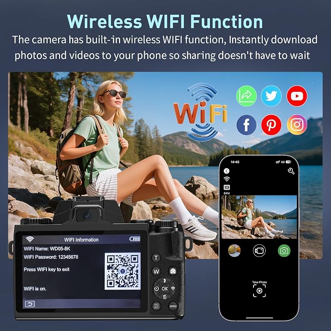 8K Digital Camera, 64MP WiFi Cameras - Image 4