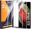 3 Pack Galaxy S21 Ultra Screen Protector, HD Clear Tempered Glass, Fingerprint by Unknown