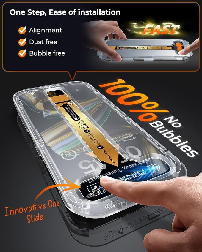 MRGLAS 4-Pack TOP 9H+ Glass for iPhone 16 Plus Privacy Screen Protector UNBREAK - Image 2