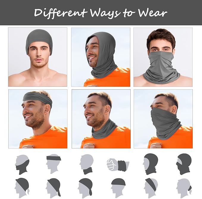 Geyoga 6 Pieces Summer UV Protection Cooling Neck Gaiter Face Clothing Neck - Image 3