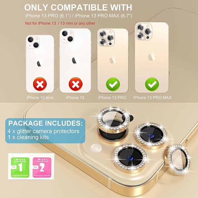 Choiche Compatible for iPhone 13 Pro/iPhone 13 Pro Max Camera Lens Protector - Image 2
