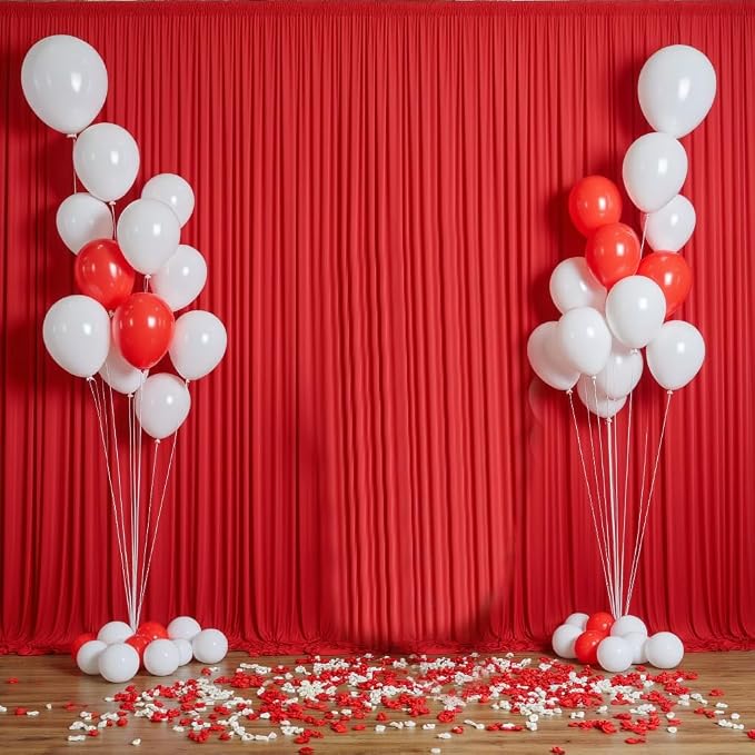 20ftx12ft Wrinkle Free Red Backdrop Curtains - Image 5