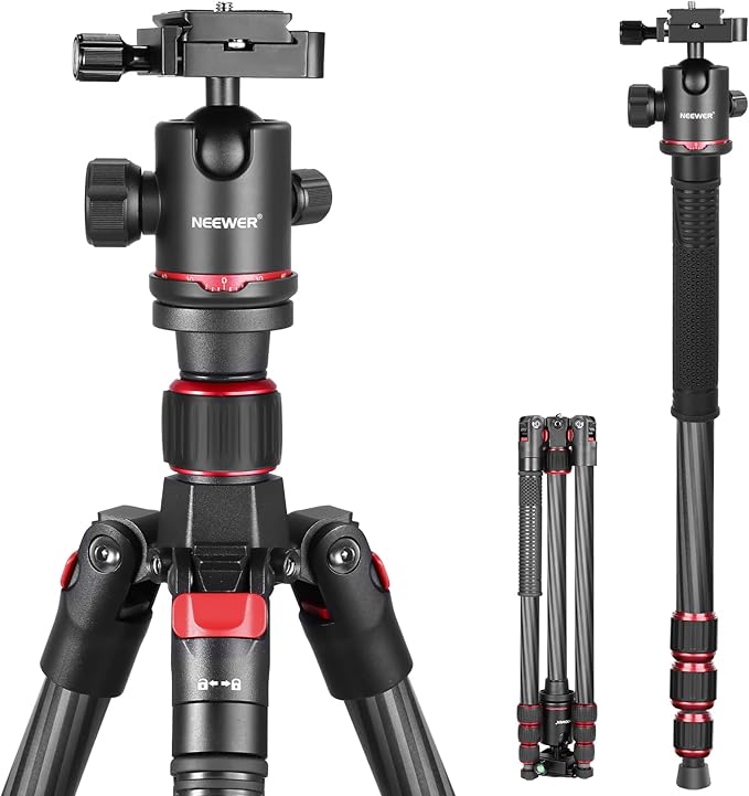 NEEWER 66"/168cm Carbon Fiber Tripod by Neewer