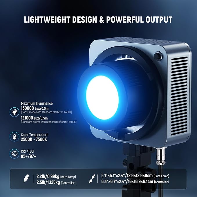 NEEWER HS200C Portable RGB LED Video Light, APP/2.4G/Panel/DMX Control - Image 2