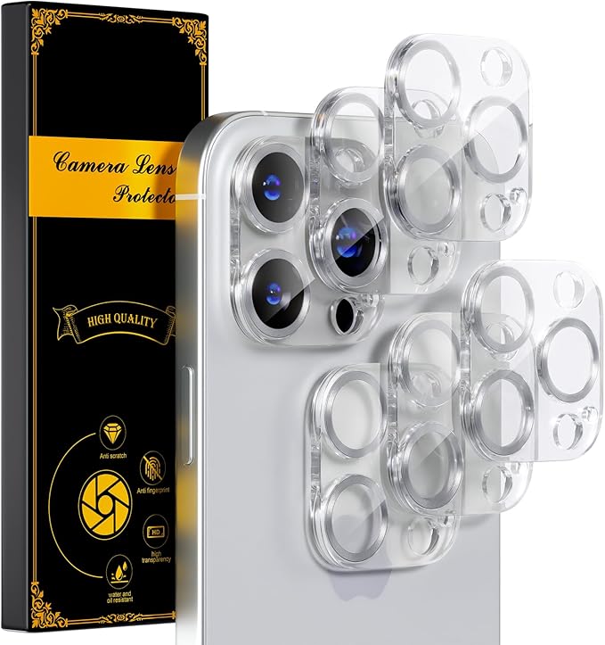 for 6 Pack iPhone 15 Pro/iPhone 15 Pro Max Camera Lens Protector 9H Tempered by Beuxece