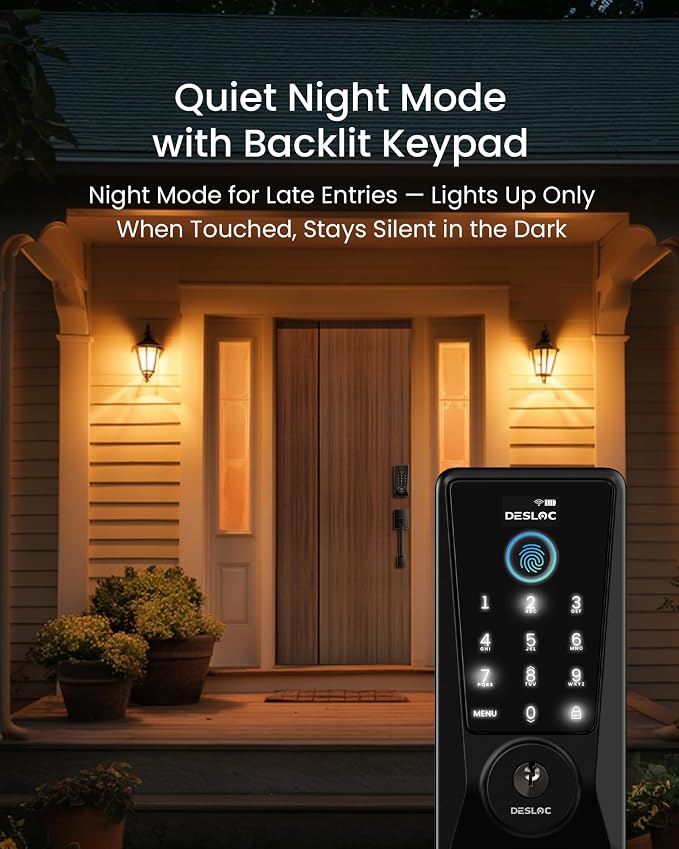DESLOC Smart Lock D110 Plus, WiFi Fingerprint Smart Front Door Lock - Image 10