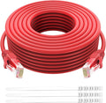 Adoreen Cat 6 Ethernet Cable 60 Ft-Red, Outdoor & Indoor Snagless Long Round by Adoreen