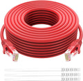 Adoreen Cat 6 Ethernet Cable 20 Ft-Red, Outdoor & Indoor Snagless Long Round by Adoreen