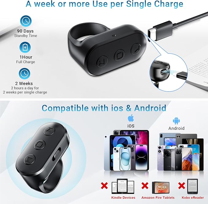 Phone Remote with Zoom for iPhone Android Camera Accessories, Phone Front/Rear - Image 6