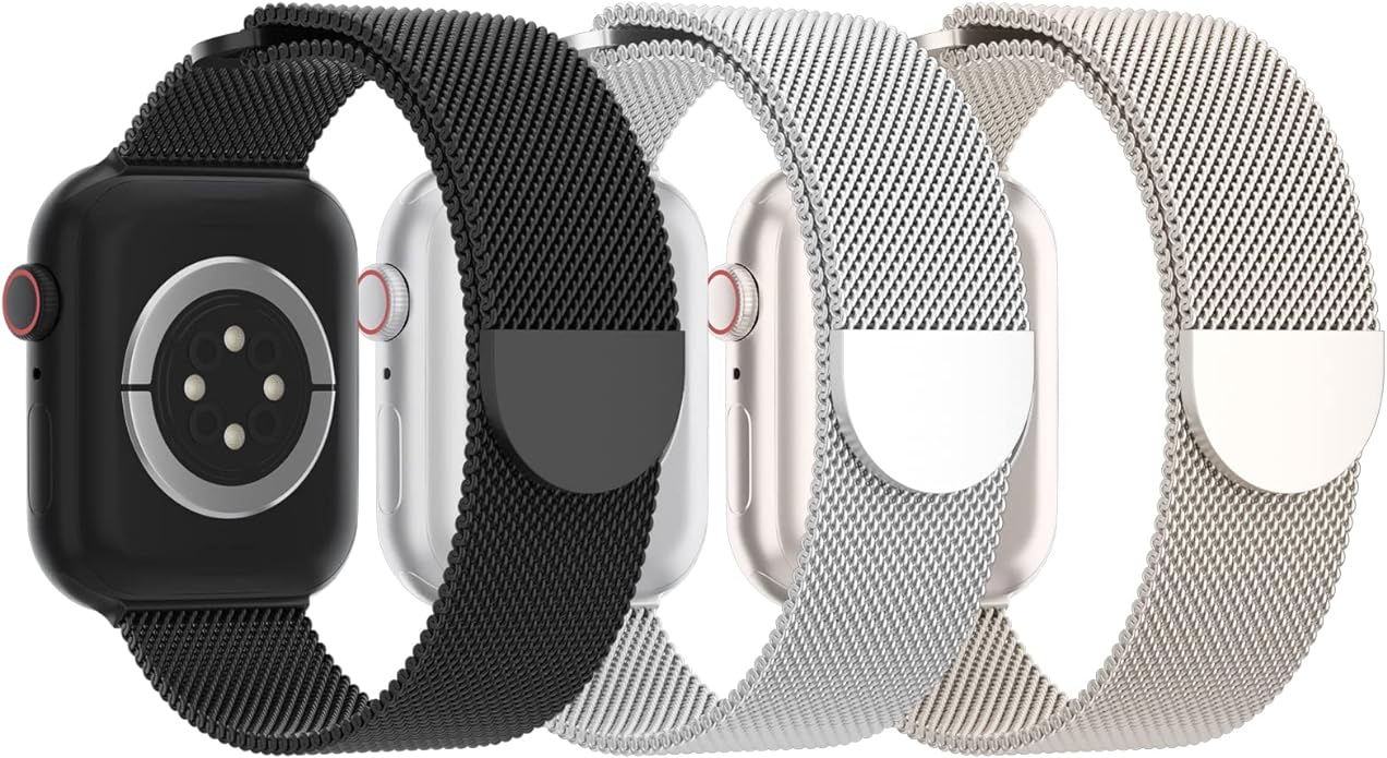 3 Pack Mesh Metal Band Compatible by Steezrd