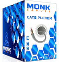 MONK CABLES | CAT6 Plenum Cable 1000ft | UTP, 550MHz | DSX-8000 Certified | by MONKCABLES