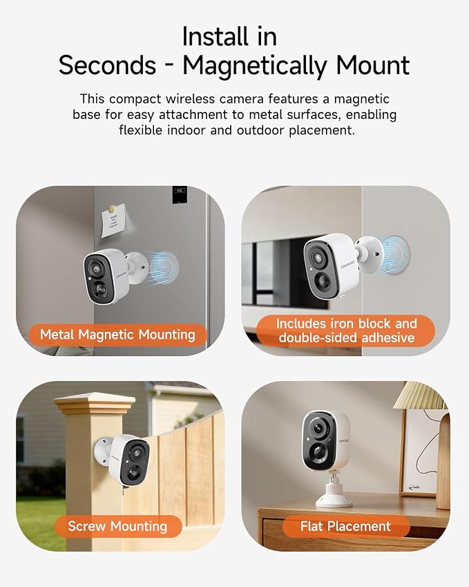 2.5K Security Camera Wireless Outdoor, 2.4G WiFi Battery Powered Indoor Camera - Image 3