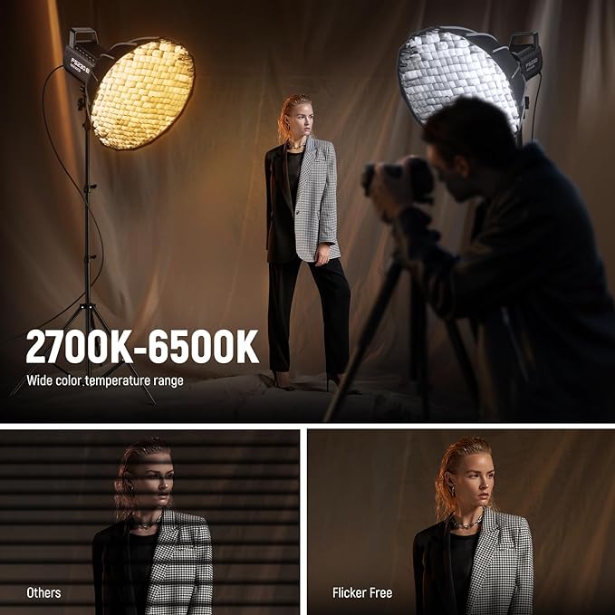 NEEWER FS230B LED Studio Video Light, 230W Bi Colour COB Continuous Lighting - Image 4