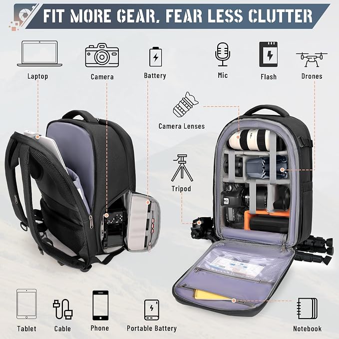 RAINSMORE Camera Backpack Hard Shell - Image 2